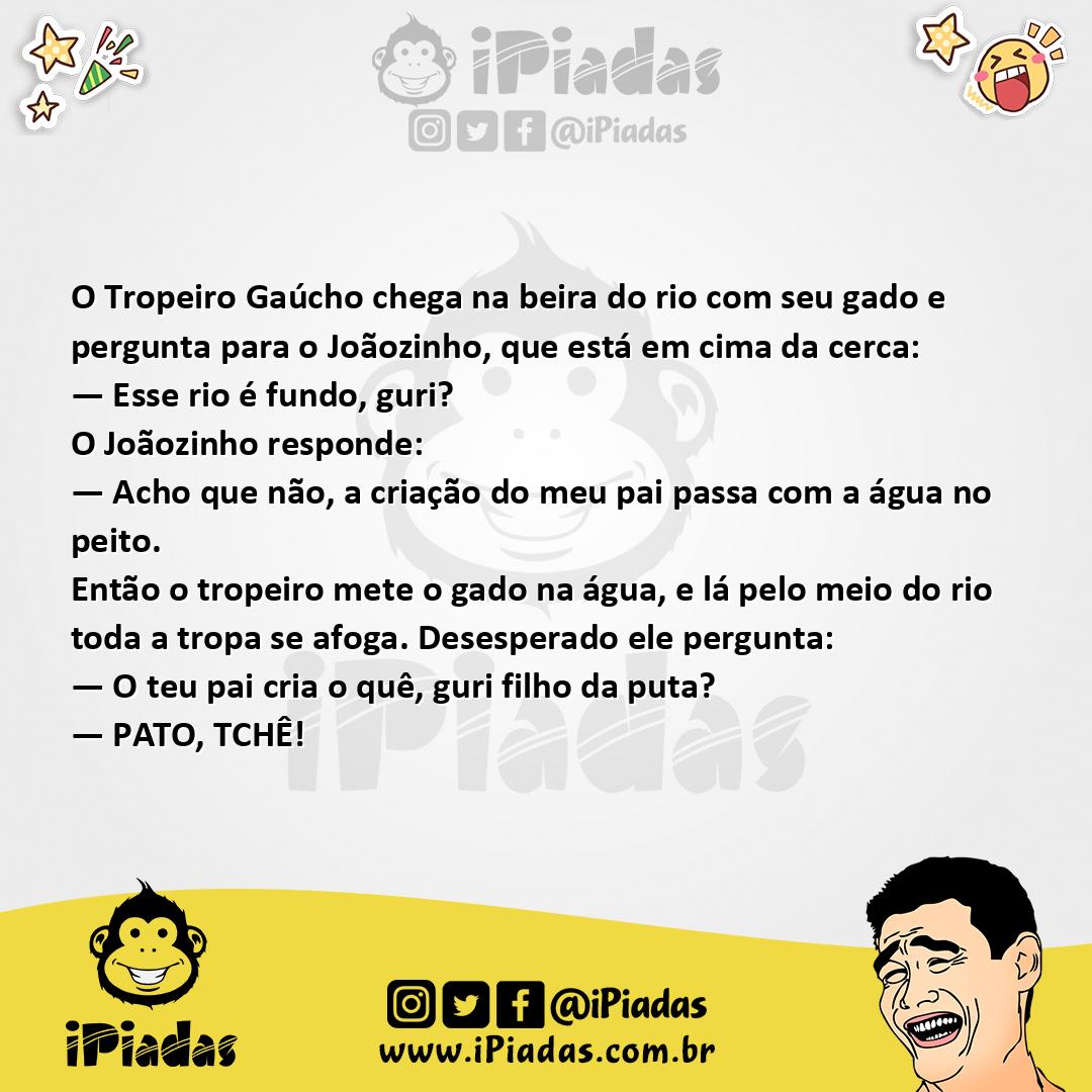 Ilustração da piada Profundidade do Rio no iPiadas