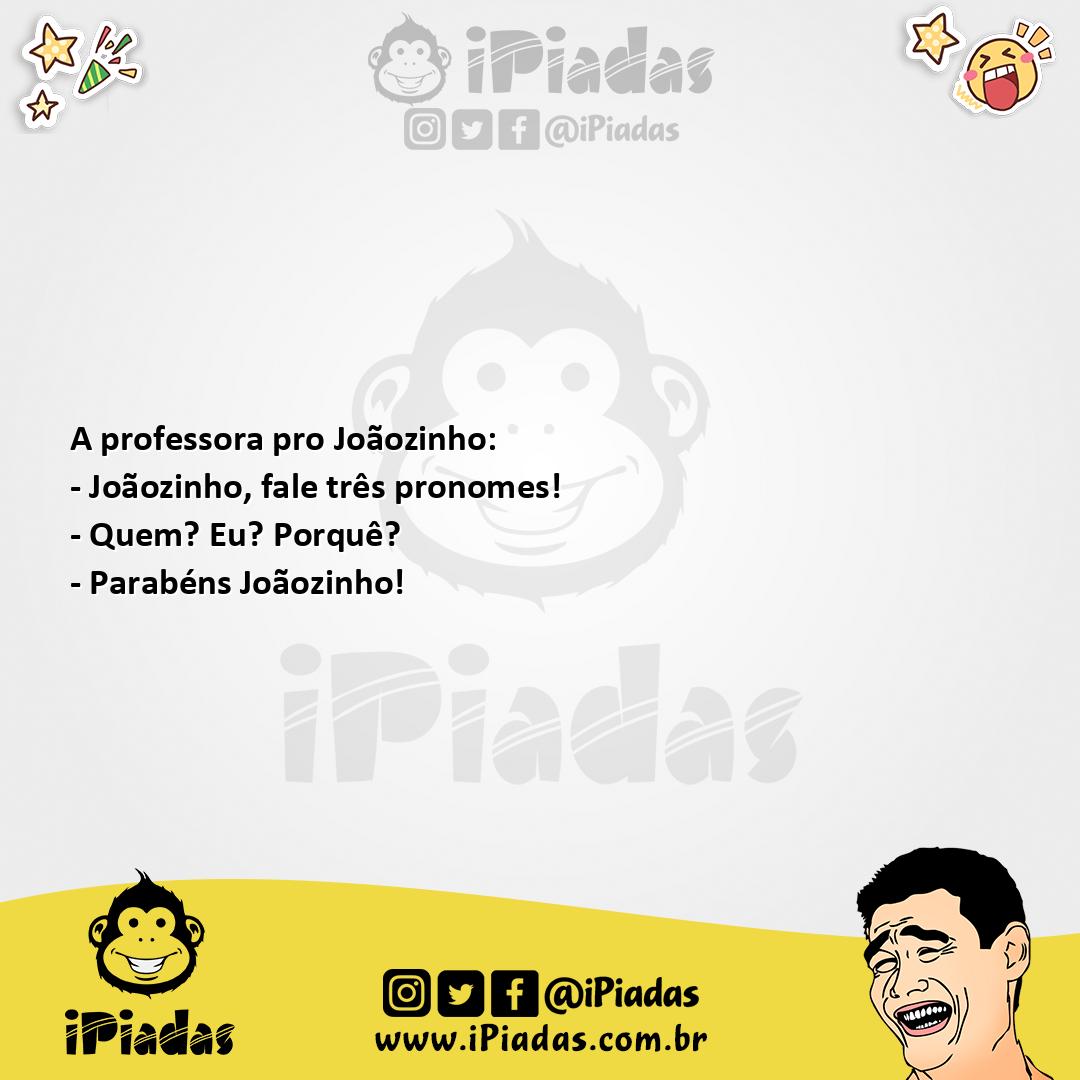 Ilustração da piada Pronomes no iPiadas