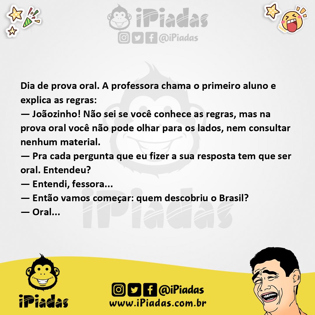 Ilustração da piada Prova Oral no iPiadas