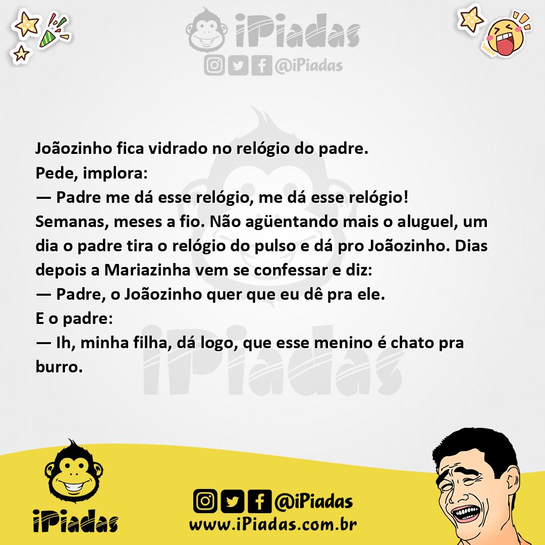 Ilustração da piada Relógio do Padre no iPiadas