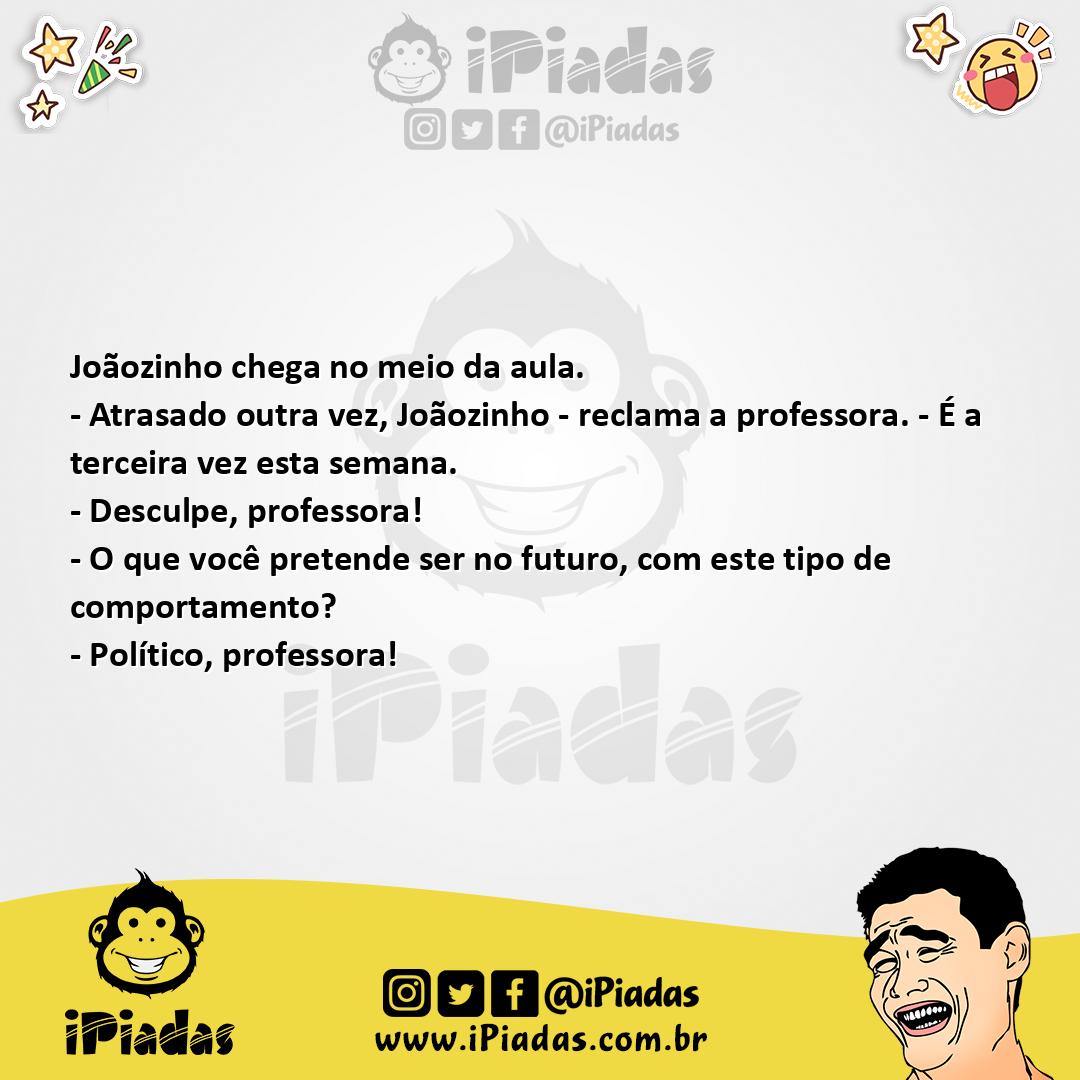 Ilustração da piada Sempre Atrasado no iPiadas