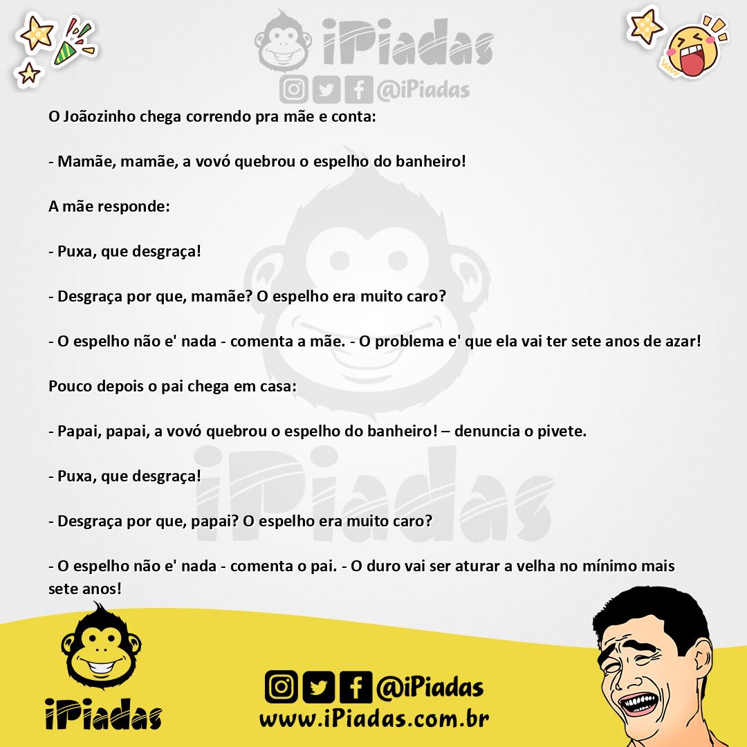 Ilustração da piada Sete Anos de Azar no iPiadas