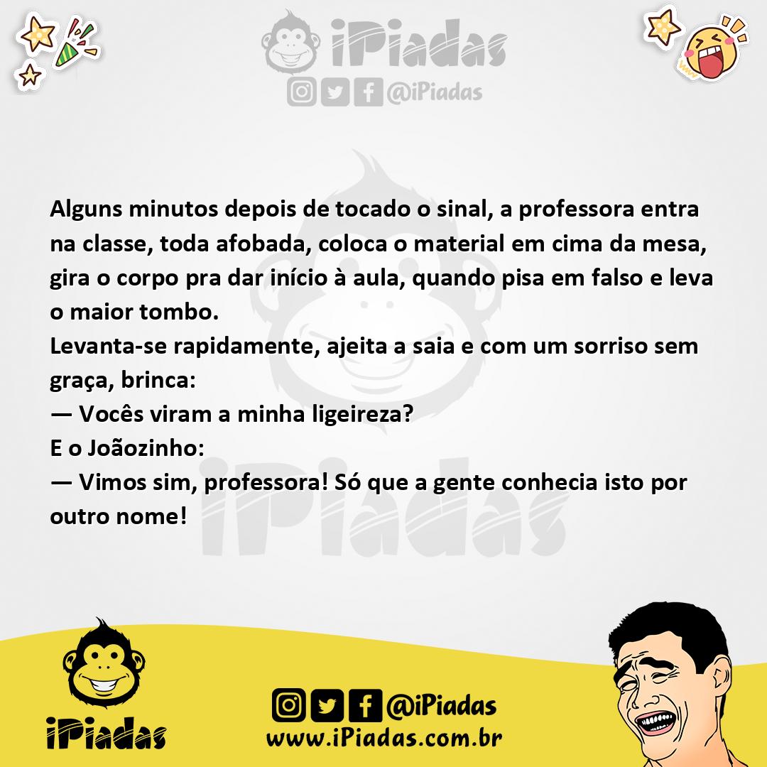 Ilustração da piada Tombo da Professora no iPiadas
