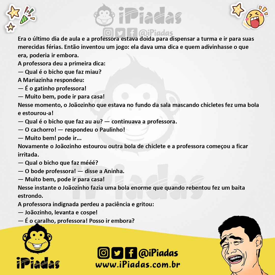 Ilustração da piada Último Dia de Aula no iPiadas