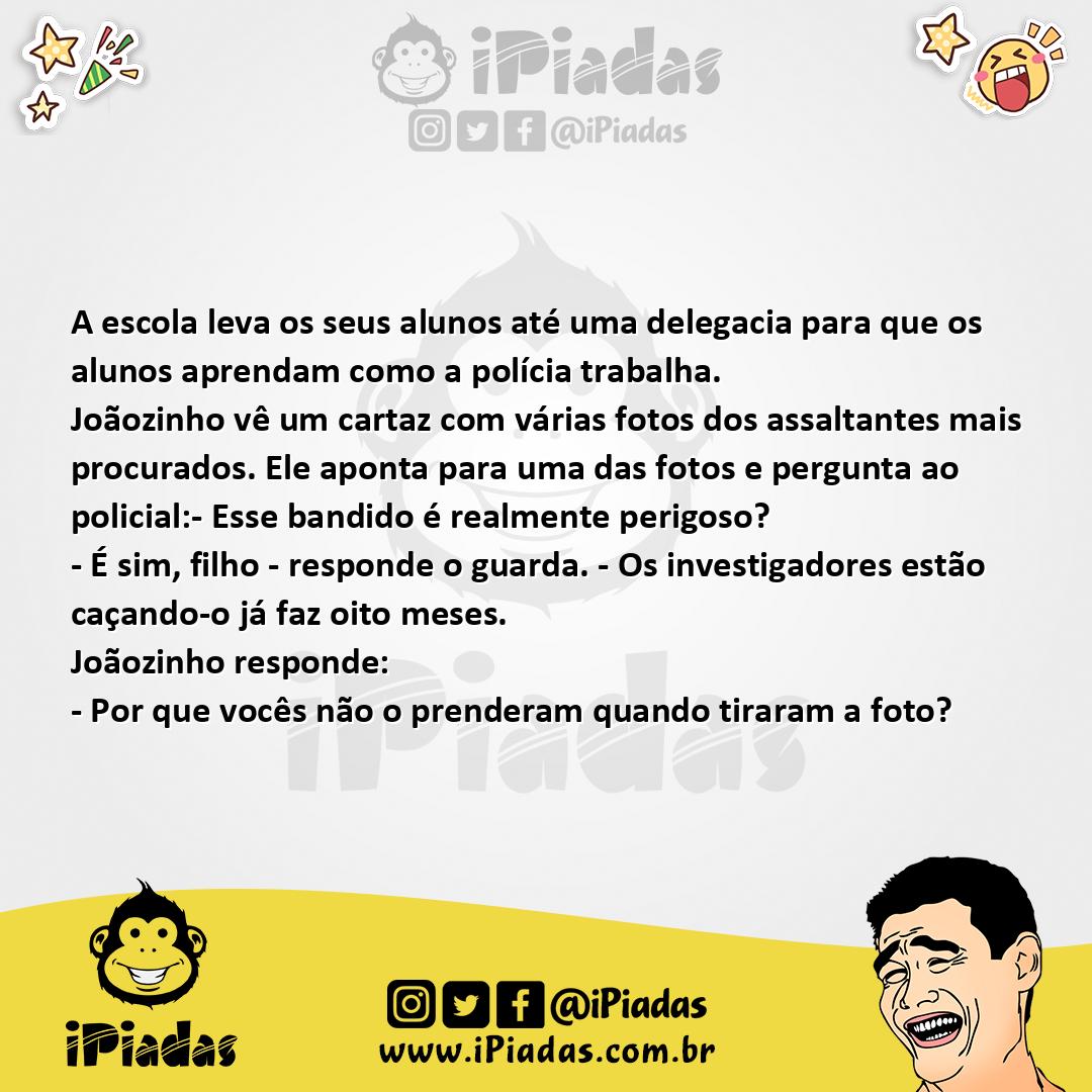 Ilustração da piada Visitando a delegacia no iPiadas