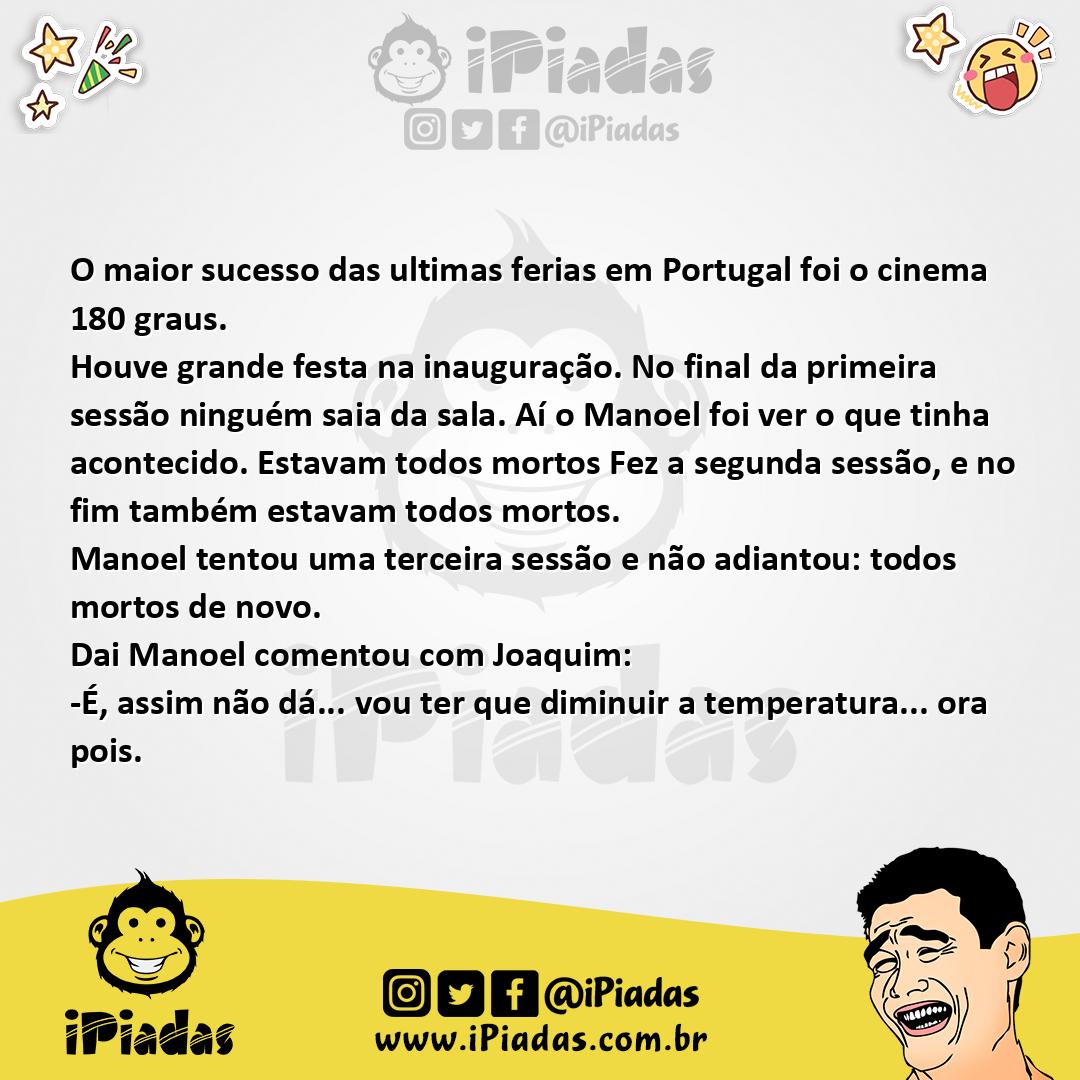 Ilustração da piada Cinema 180 graus no iPiadas