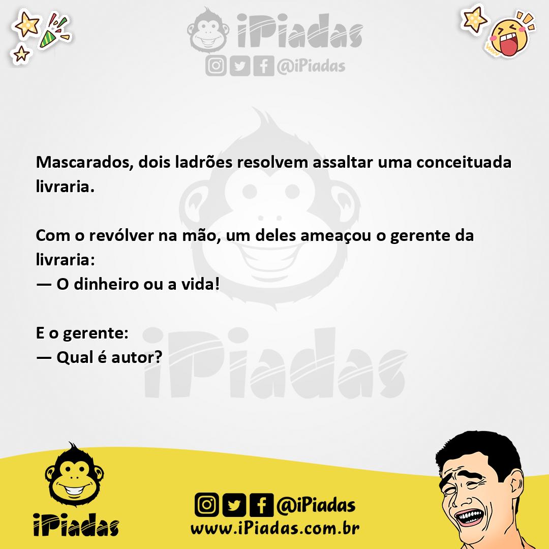 Ilustração da piada Dinheiro ou a Vida no iPiadas