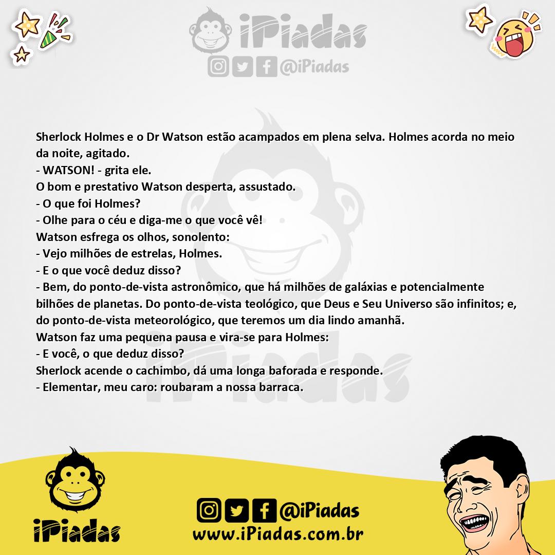 Ilustração da piada Elementar Meu Caro Watson no iPiadas