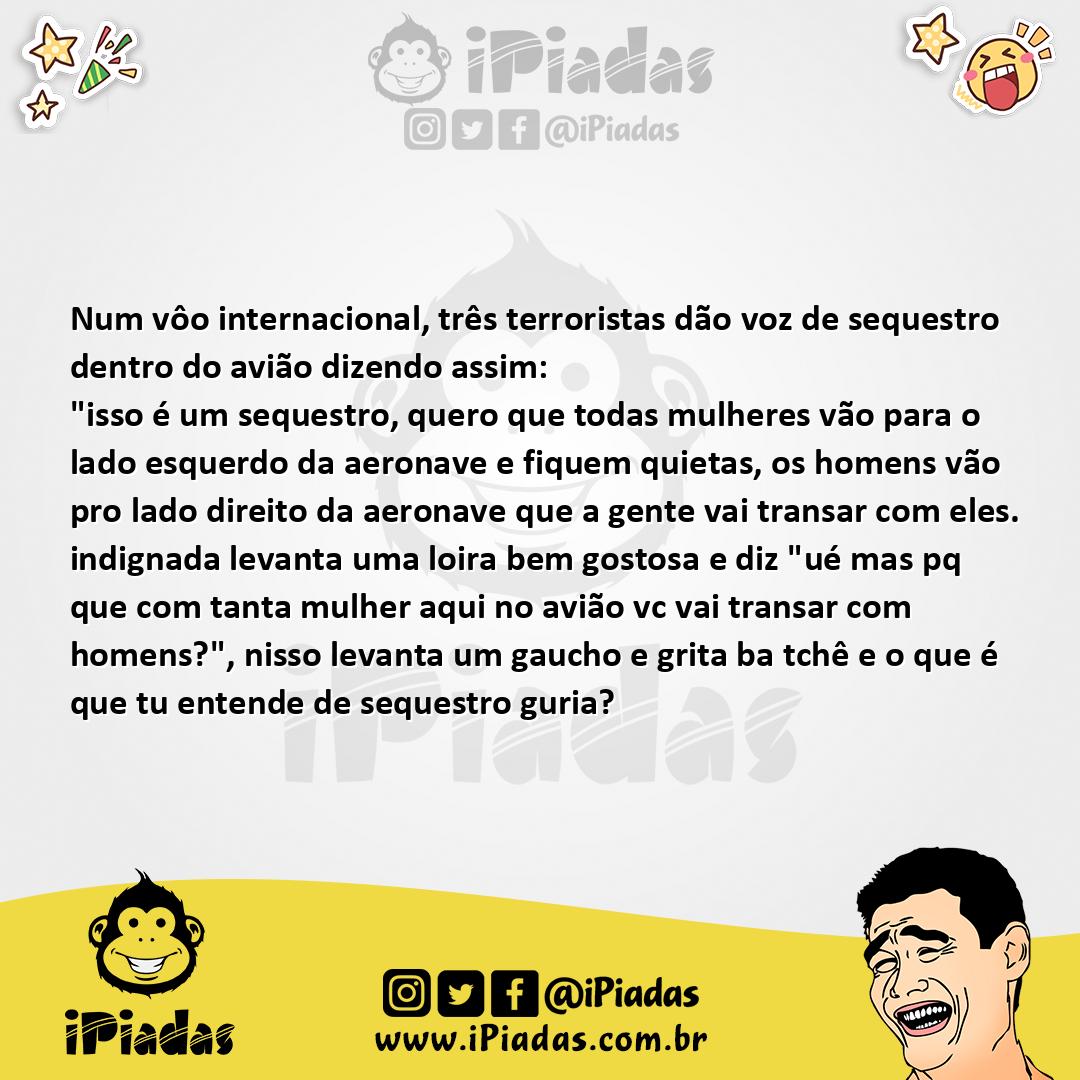 Ilustração da piada Terrorismo no Avião no iPiadas