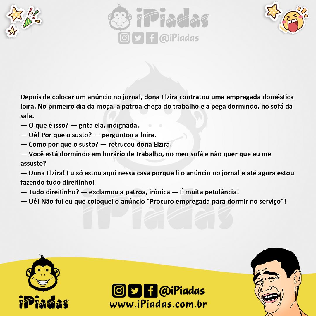 Ilustração da piada A Empregada Loira no iPiadas