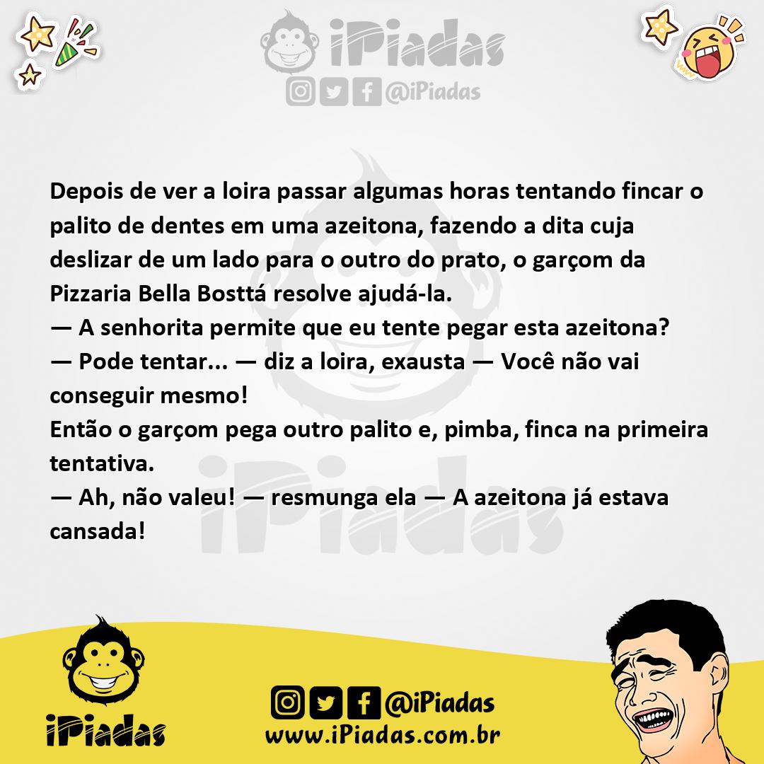 Ilustração da piada A Loira e a Azeitona no iPiadas