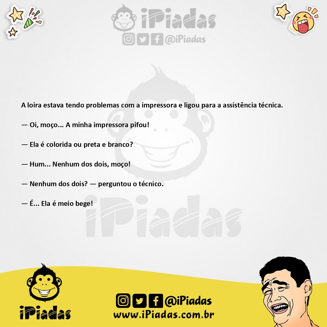 Ilustração da piada A Loira E A Impressora no iPiadas