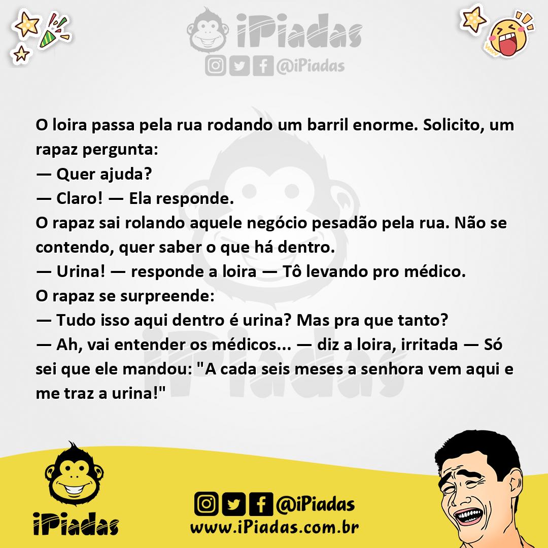 Ilustração da piada A Loira e o Barril no iPiadas