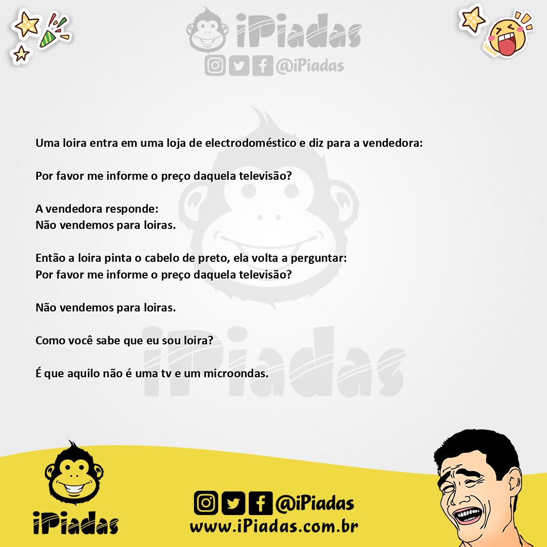 Ilustração da piada A Loira e o Microondas no iPiadas