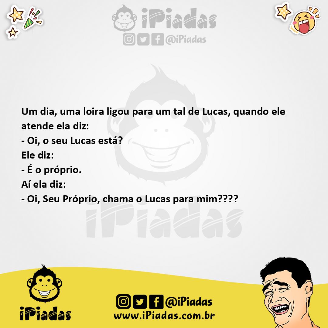 Ilustração da piada A  Loira e o "Seu Lucas" no iPiadas