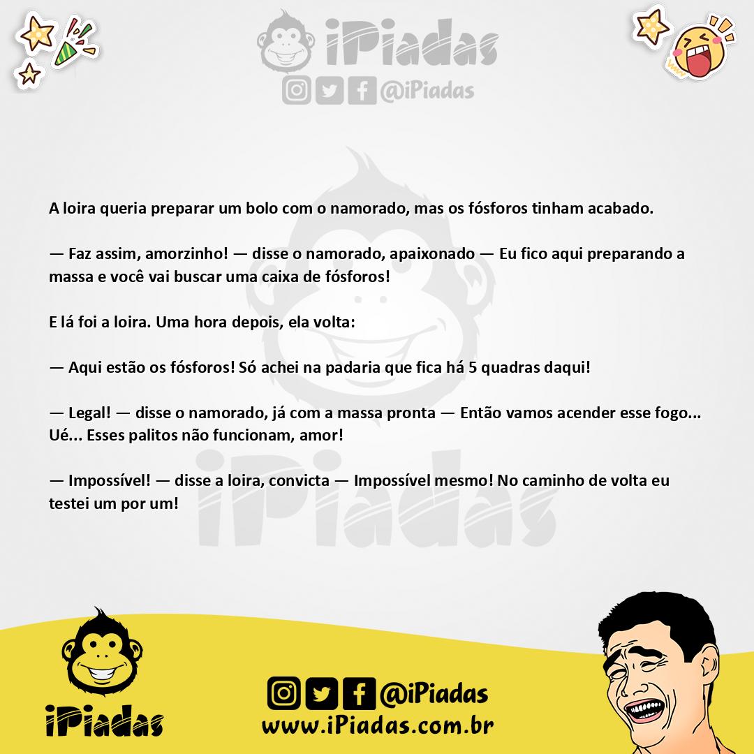 Ilustração da piada A Loira e os Fósforos no iPiadas