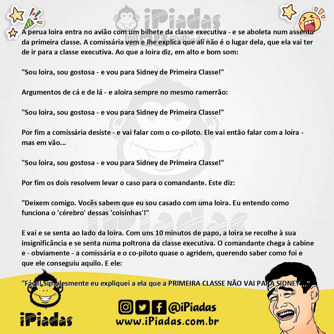 Ilustração da piada A Loira Gostosa... no iPiadas