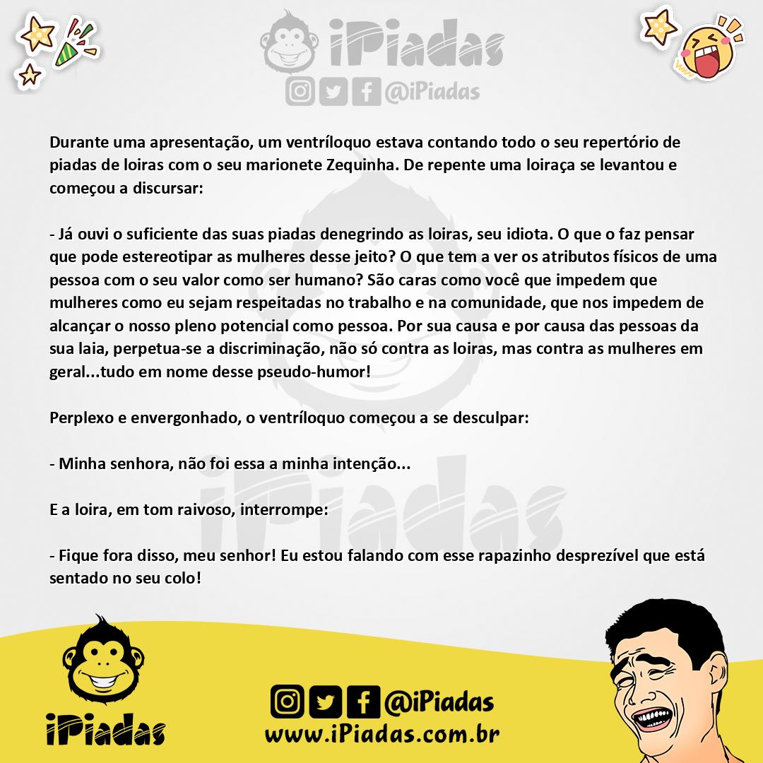 Ilustração da piada A loura e o ventríloquo no iPiadas