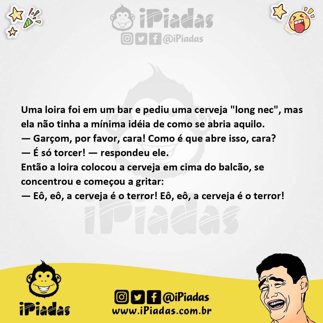 Ilustração da piada Abrir a Cerveja no iPiadas