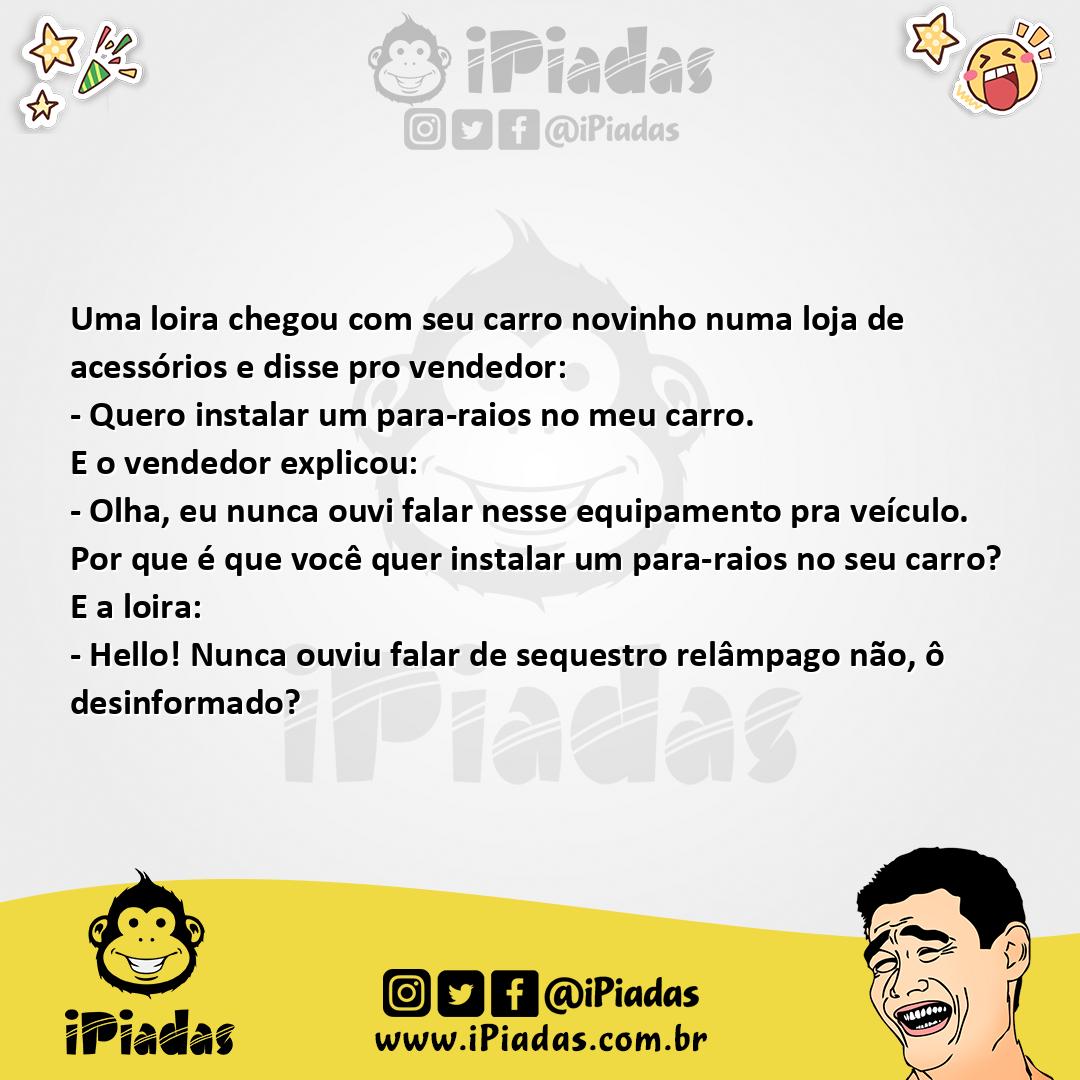 Ilustração da piada Acessório Veicular da Loira no iPiadas