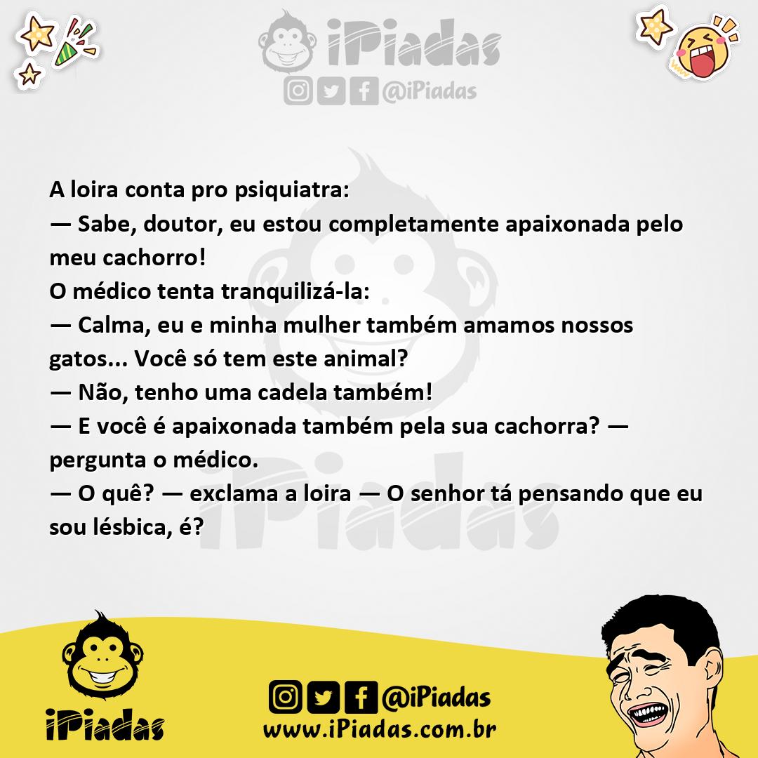 Ilustração da piada Apaixonada pelo Cachorro no iPiadas
