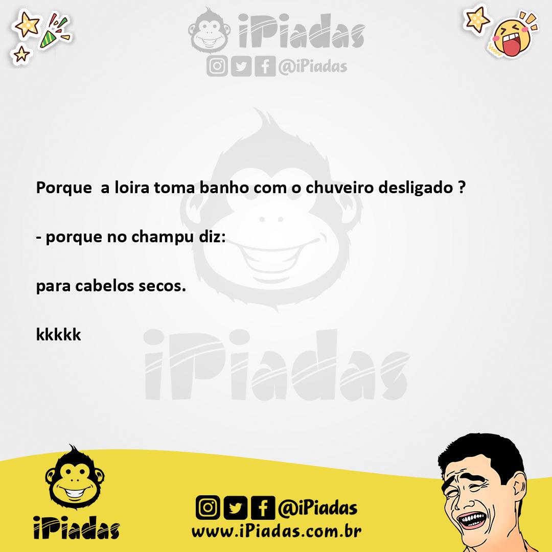 Ilustração da piada Banho da loira no iPiadas
