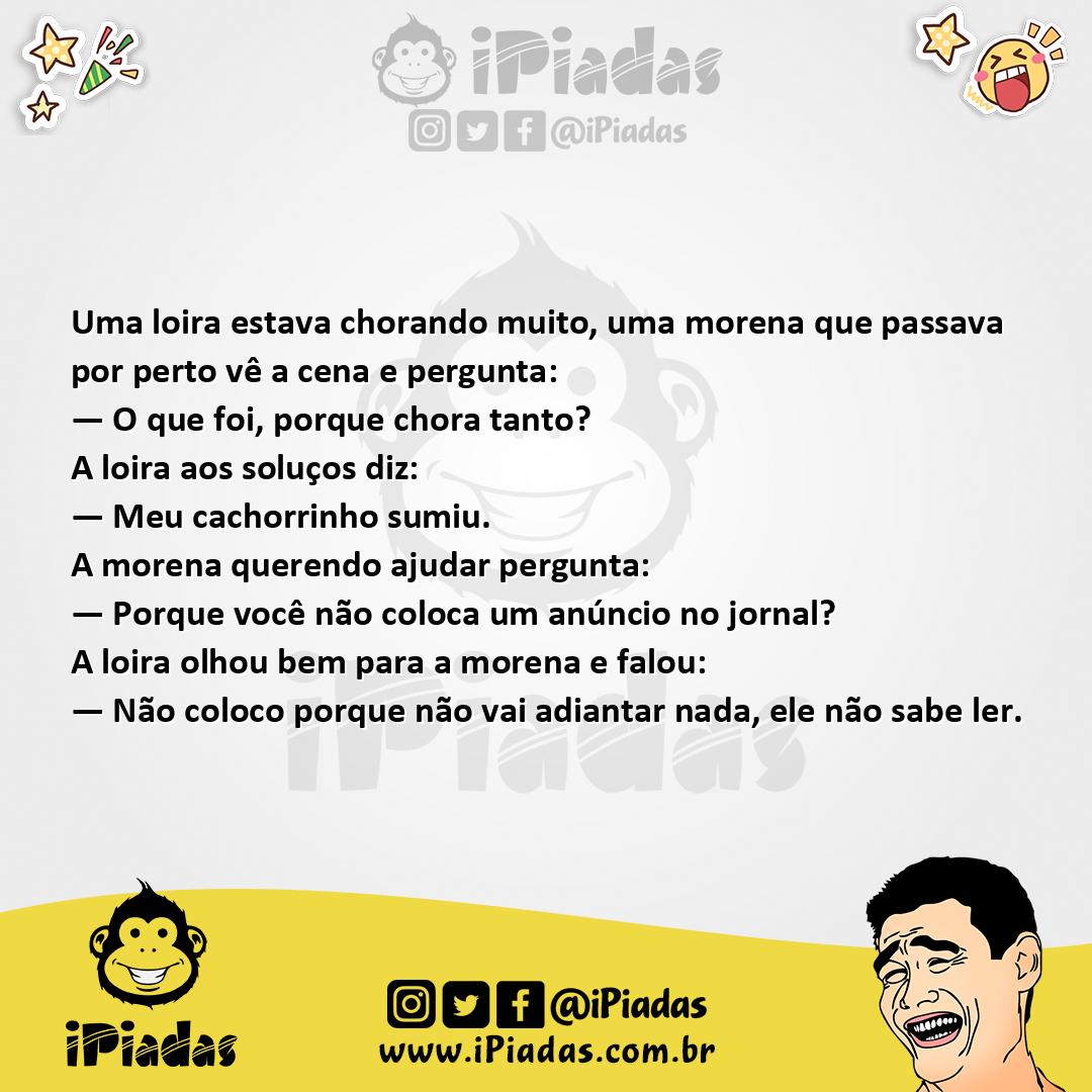 Ilustração da piada Cachorro Sumido no iPiadas