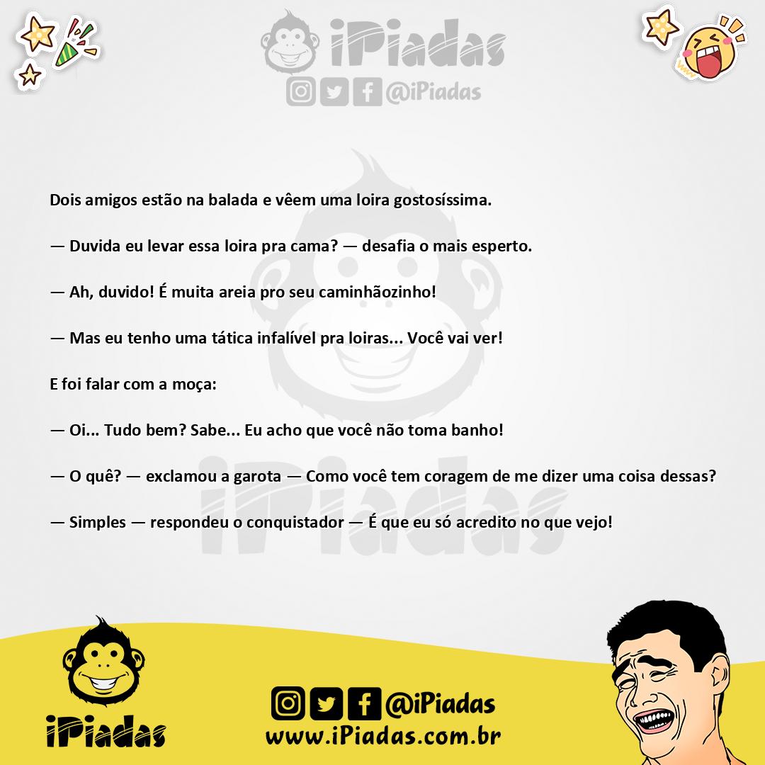 Ilustração da piada Cantada para loiras no iPiadas