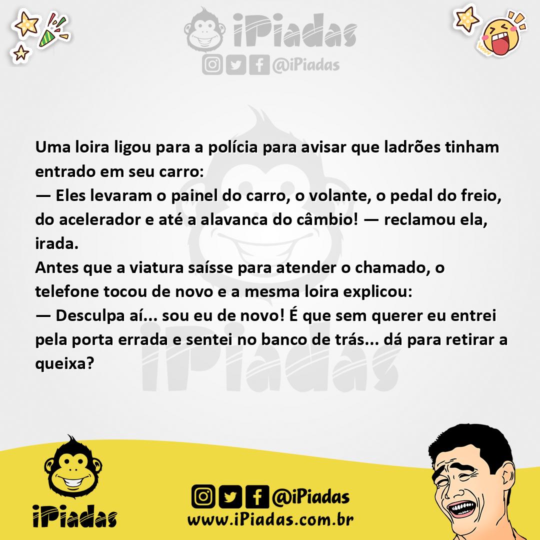 Ilustração da piada Carro Roubado no iPiadas