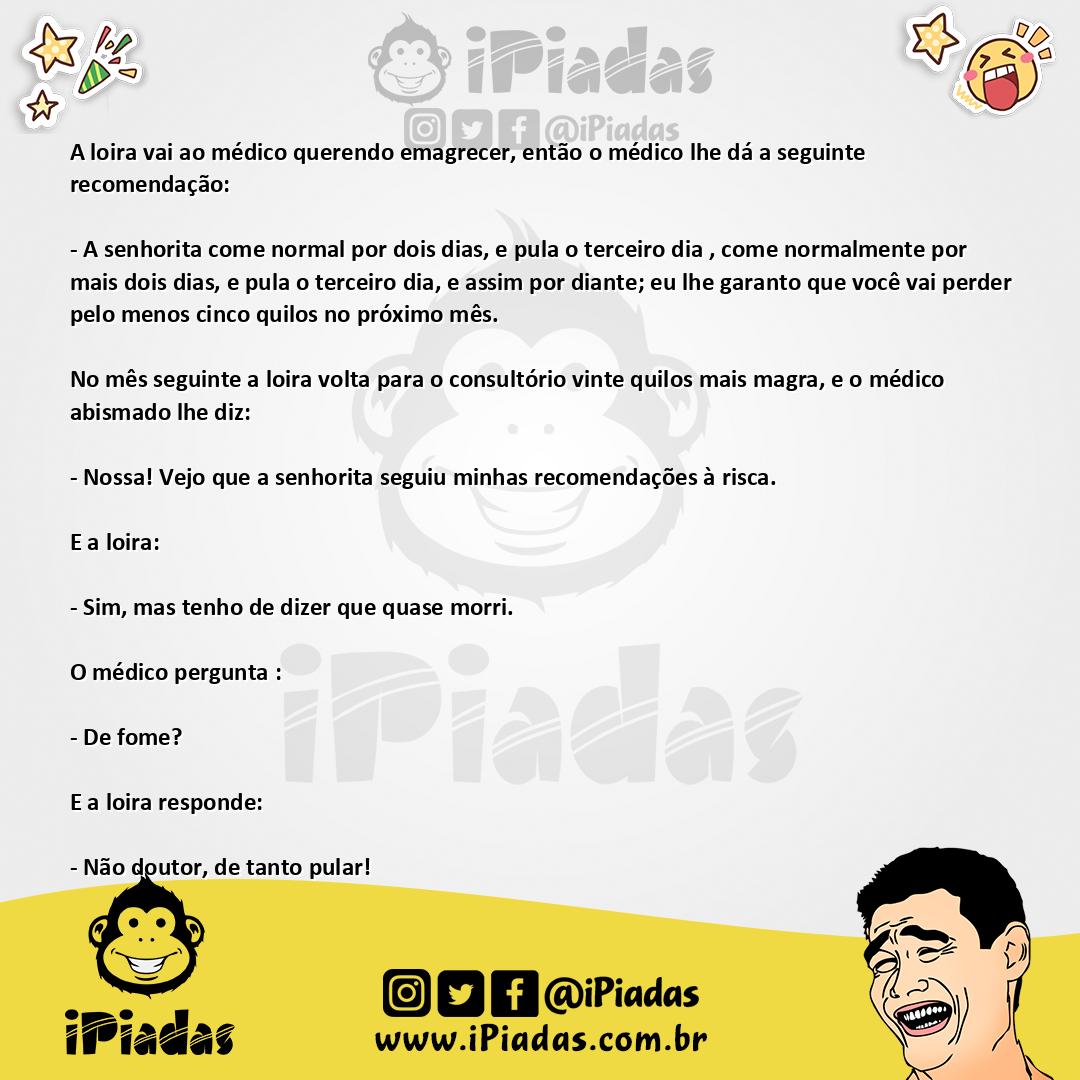 Ilustração da piada Dieta da Loira no iPiadas
