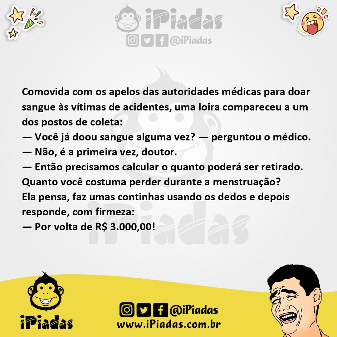 Ilustração da piada Doação de Sangue no iPiadas