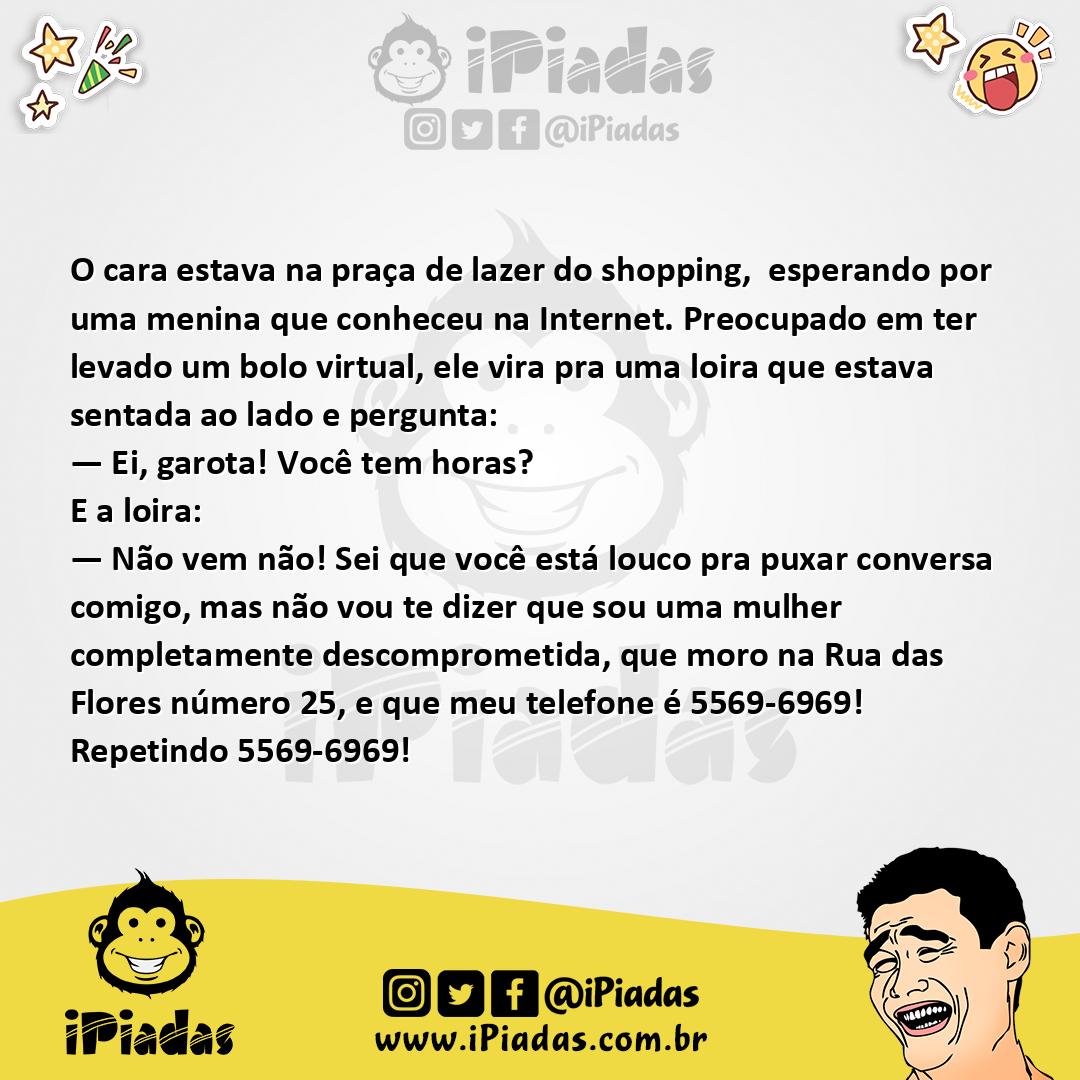 Ilustração da piada Encontro Virtual no iPiadas