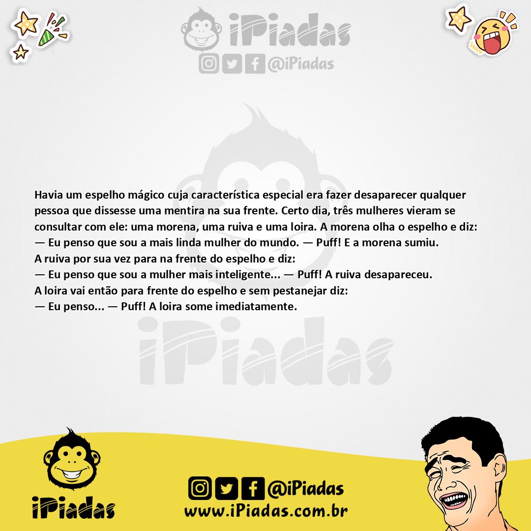 Ilustração da piada Espelho Mágico no iPiadas