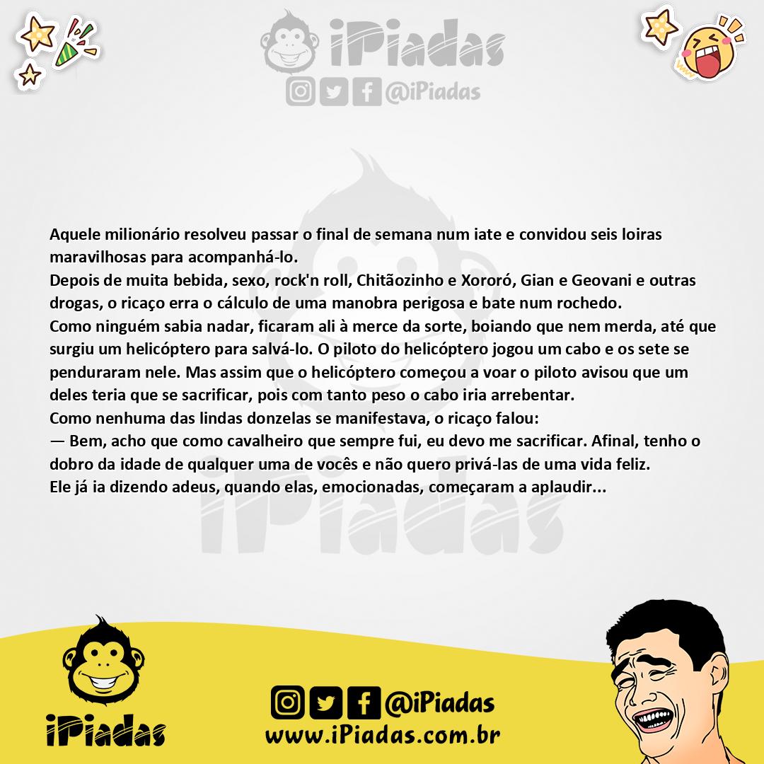 Ilustração da piada Iate e Seis Loiras no iPiadas