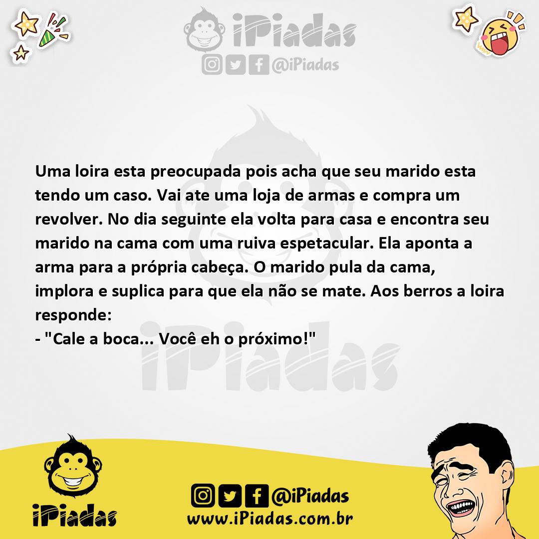 Ilustração da piada Loira ciumenta no iPiadas