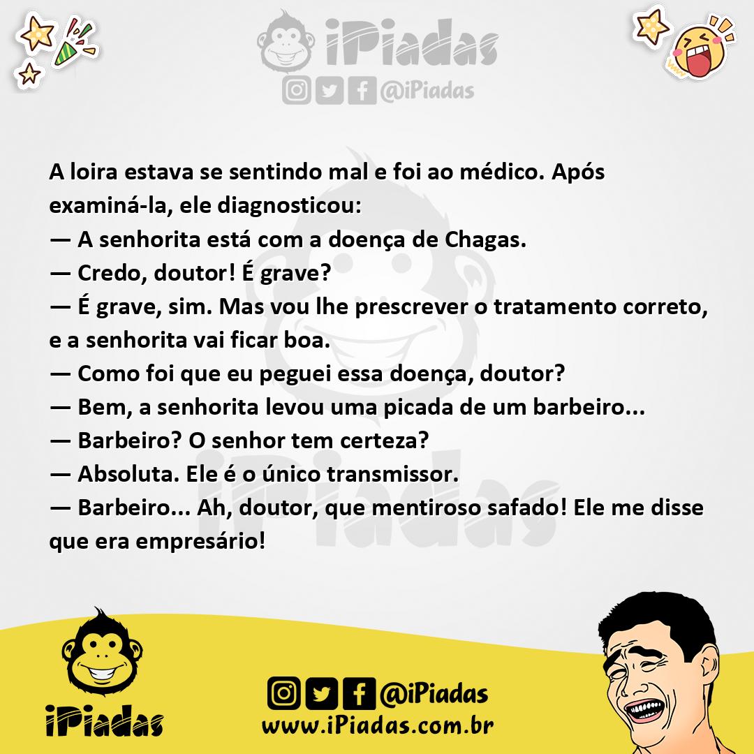 Ilustração da piada Loira com Doença de Chagas no iPiadas