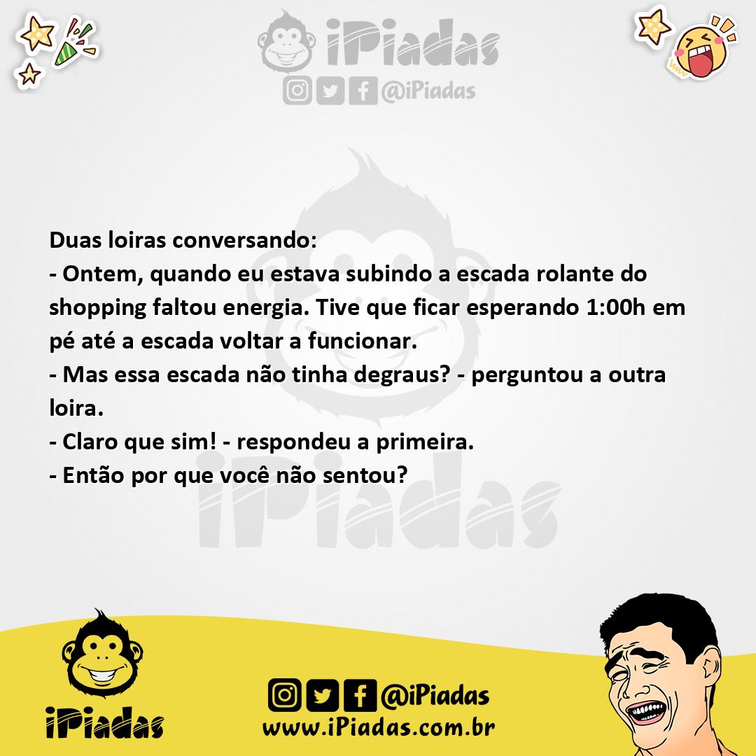 Ilustração da piada Loira e a escada rolante no iPiadas