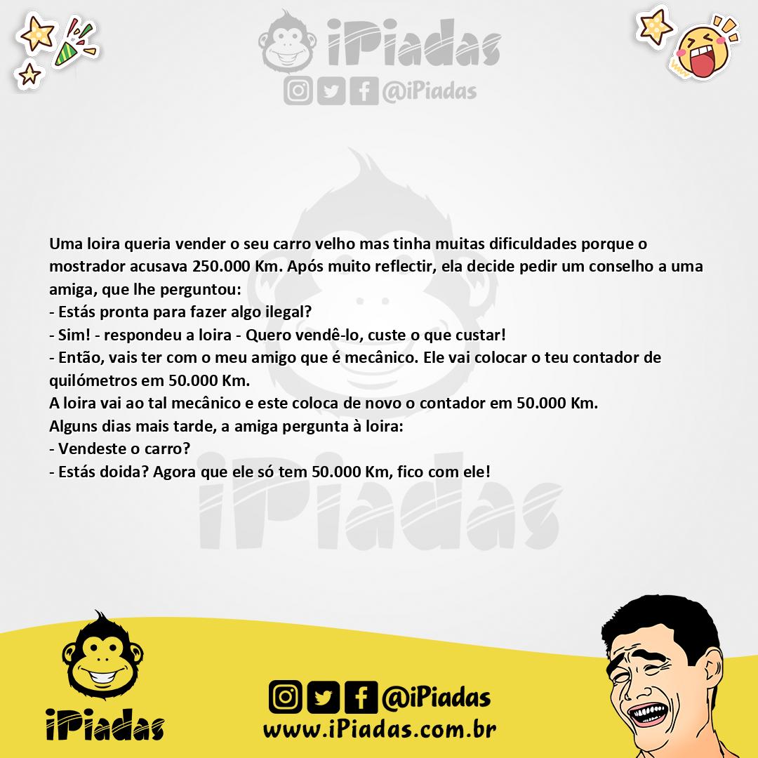 Ilustração da piada Loira e o carro no iPiadas