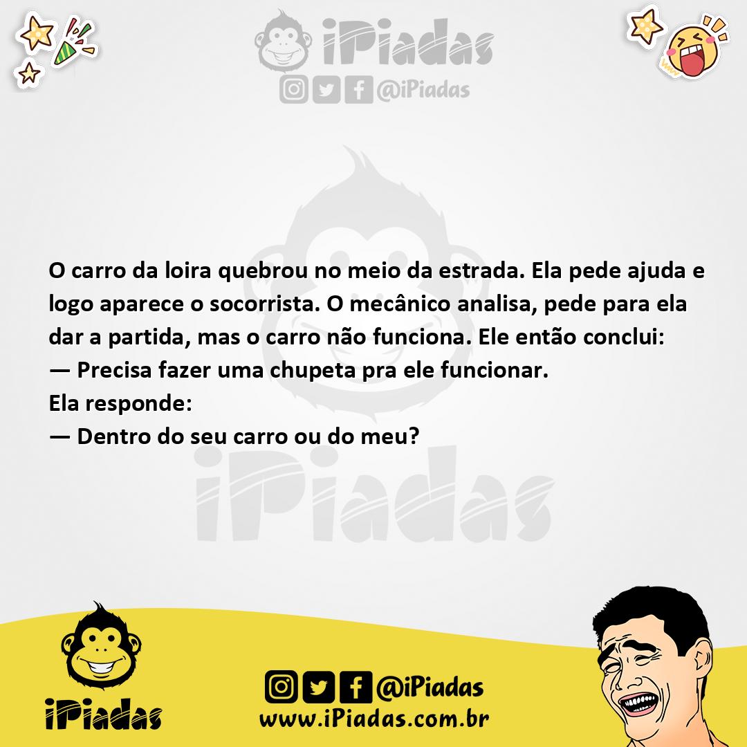 Ilustração da piada Loira e o Mecânico no iPiadas