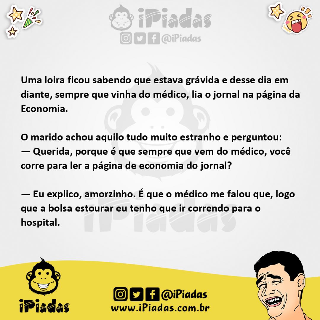 Ilustração da piada Loira Grávida no iPiadas