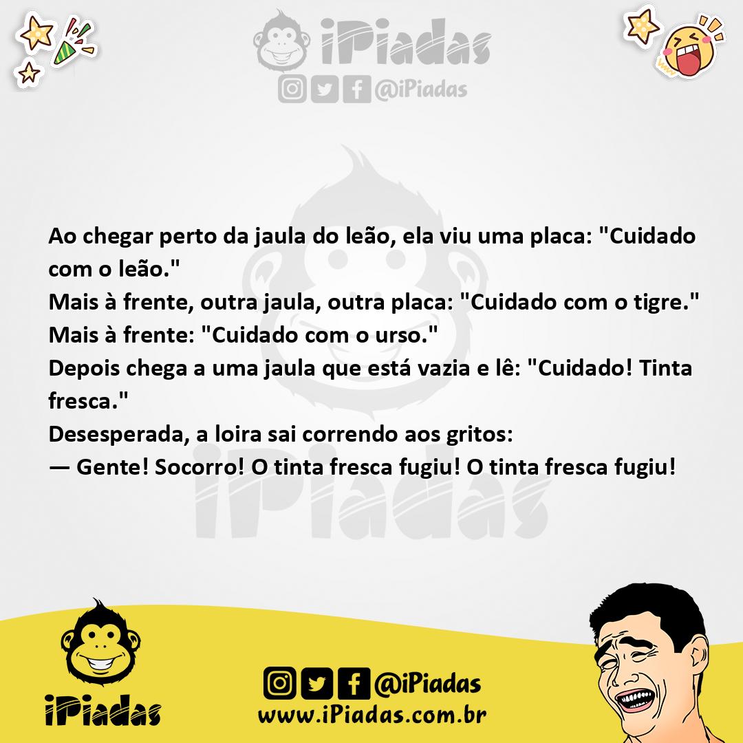 Ilustração da piada Loira no Zoológico no iPiadas