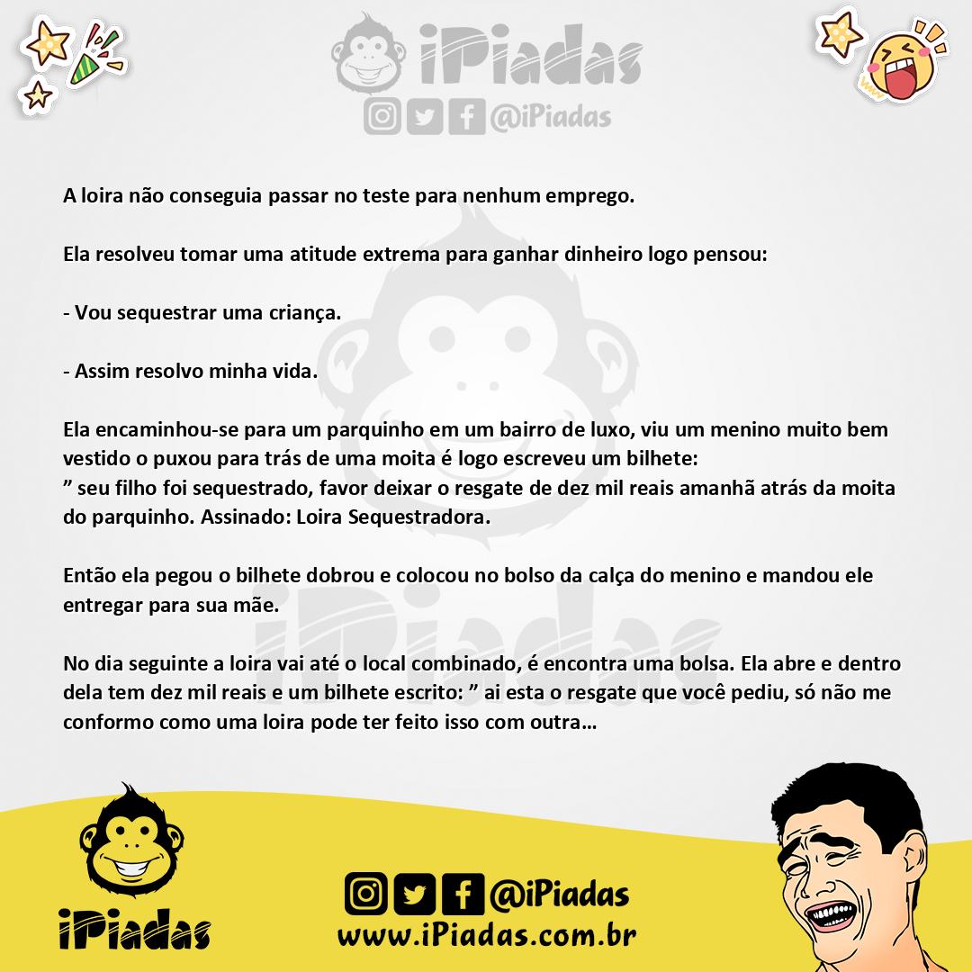 Ilustração da piada Loira sem Emprego no iPiadas