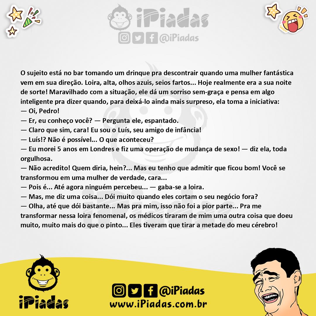 Ilustração da piada Mudança de Sexo no iPiadas