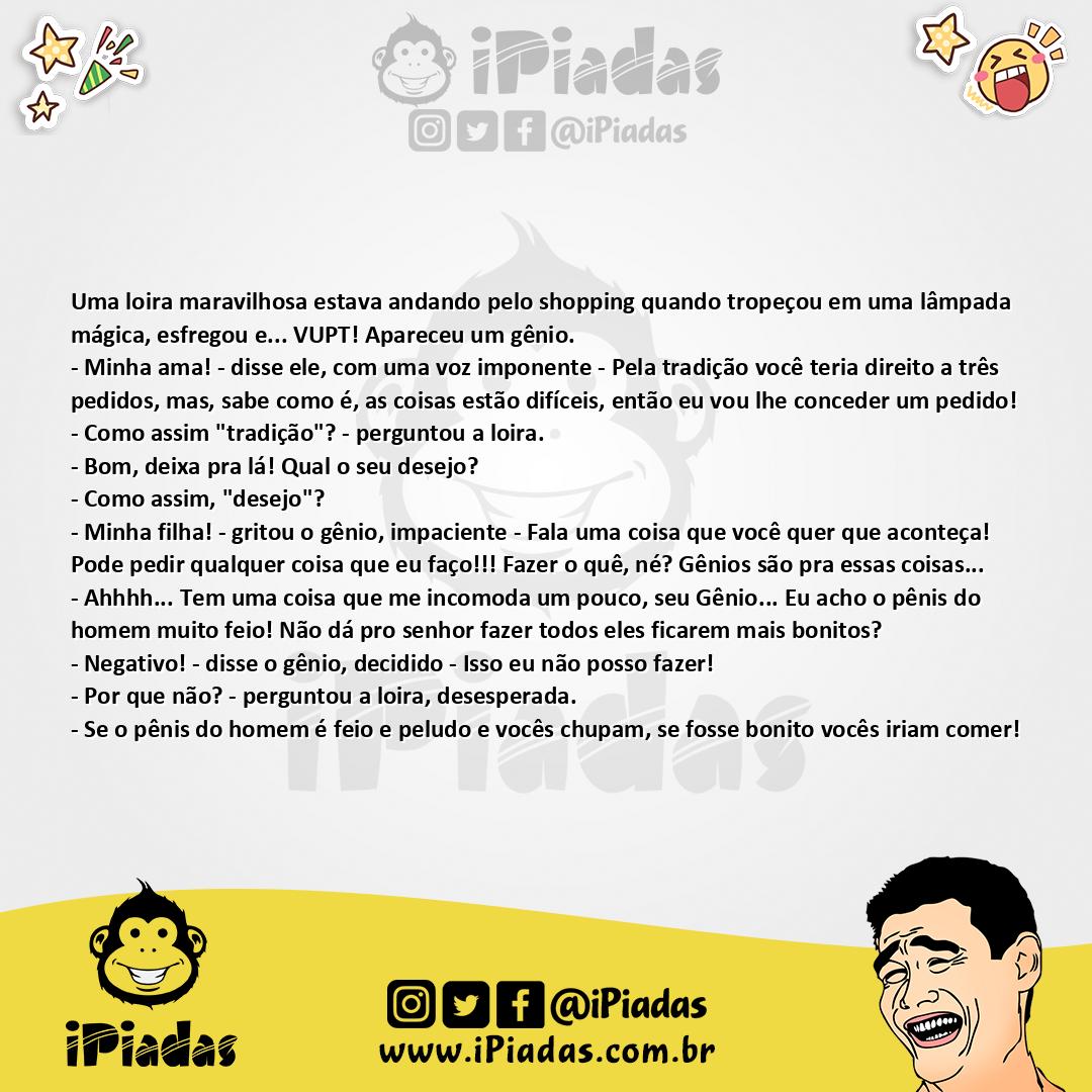 Ilustração da piada O Gênio E A Loira no iPiadas