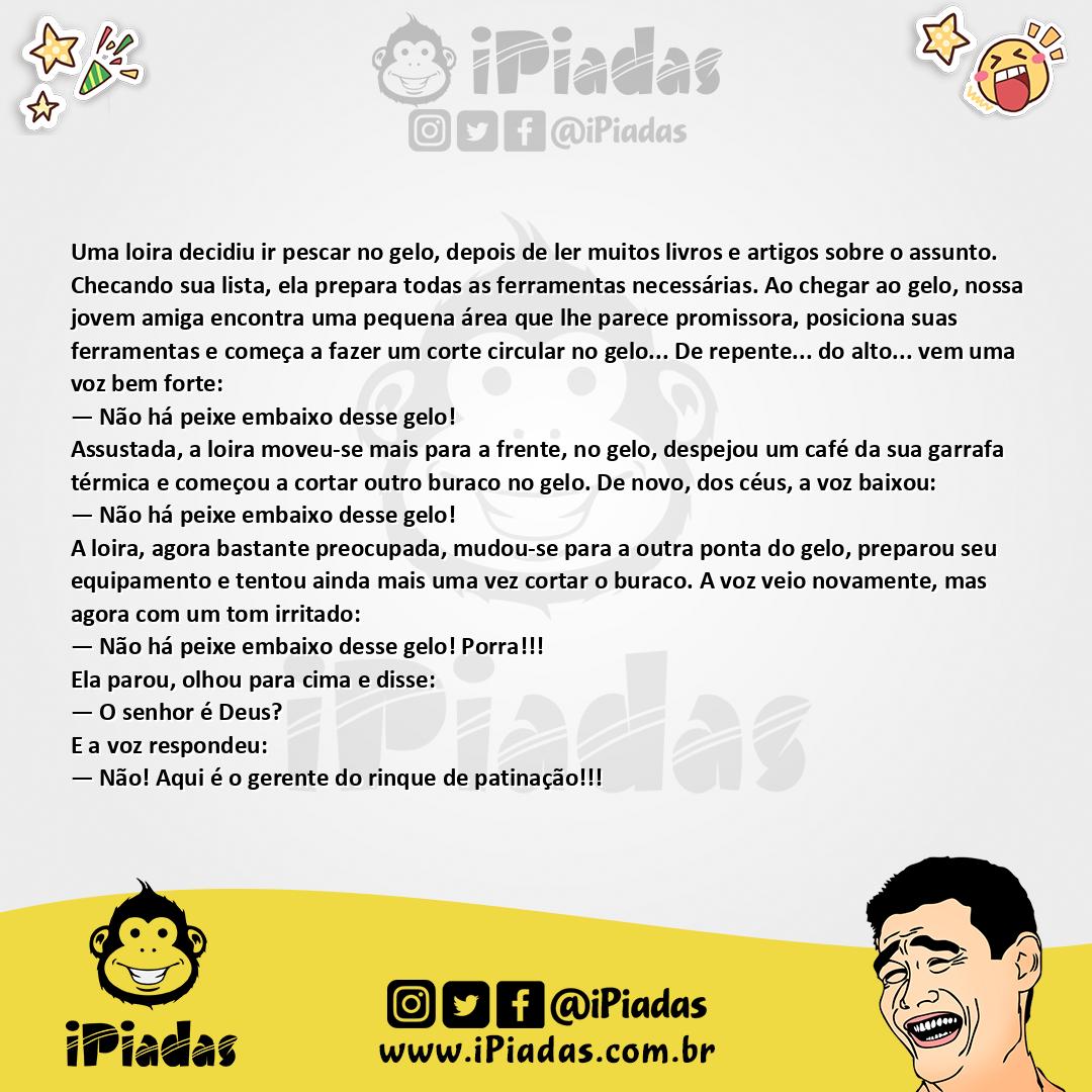 Ilustração da piada Pescaria no Gelo no iPiadas