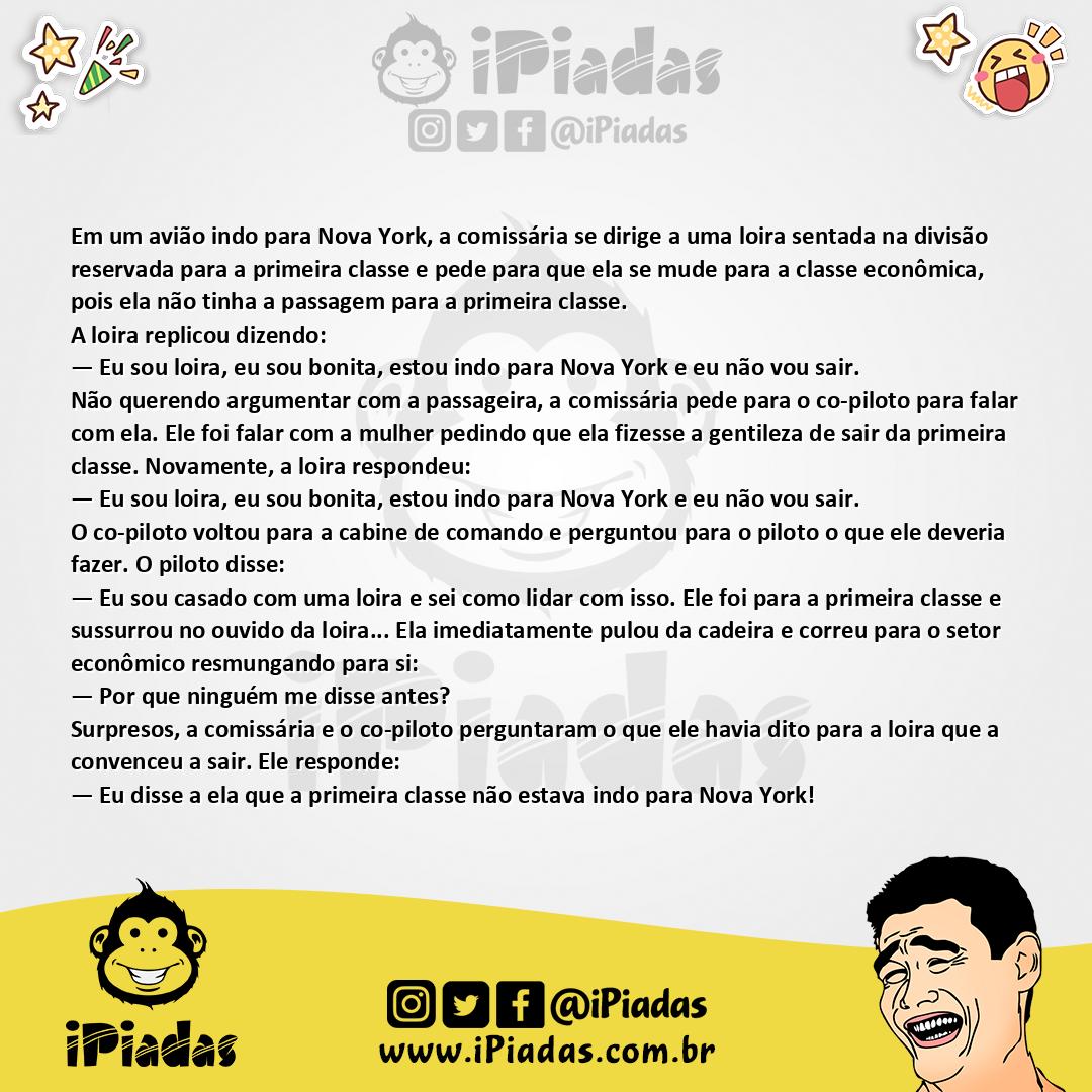 Ilustração da piada Primeira Classe no iPiadas