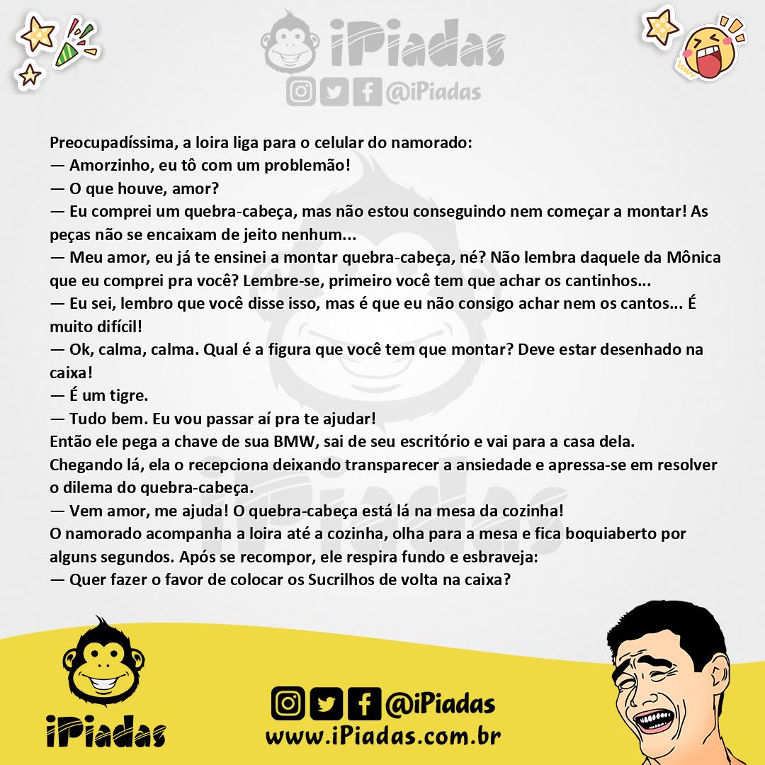 Ilustração da piada Quebra Cabeça Difícil no iPiadas