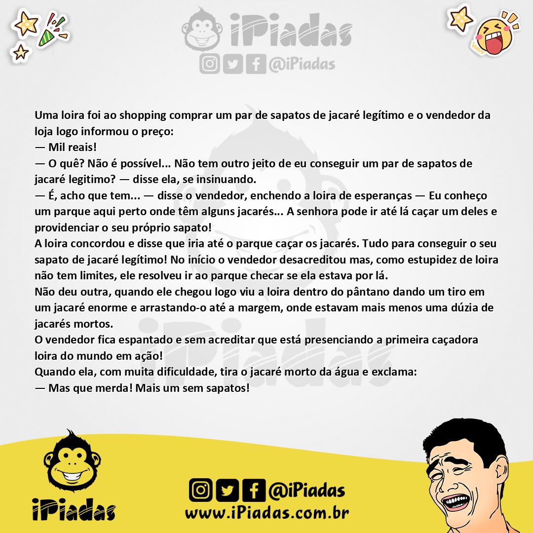 Ilustração da piada Sapatos de Jacaré no iPiadas