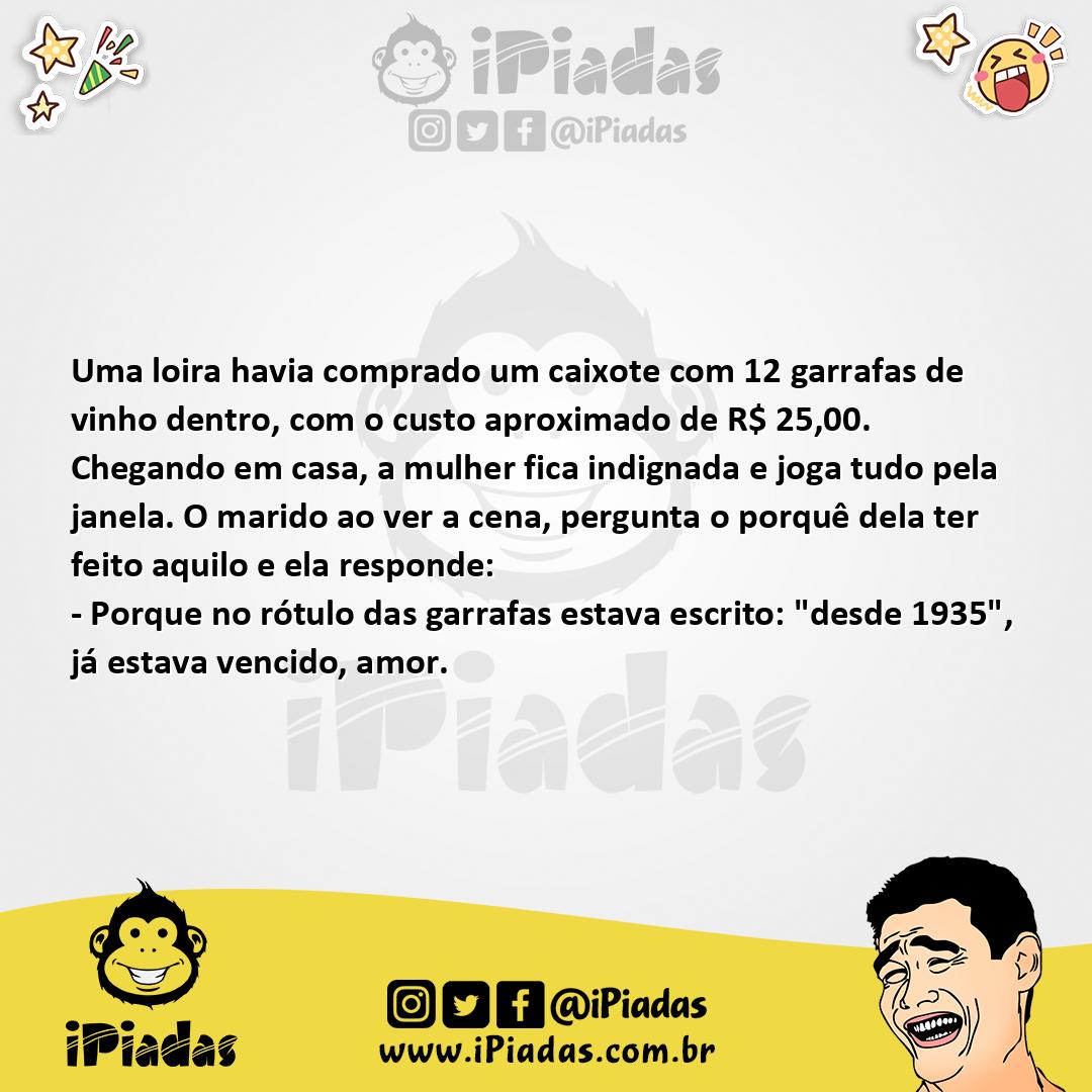Ilustração da piada Vinho da Loira no iPiadas