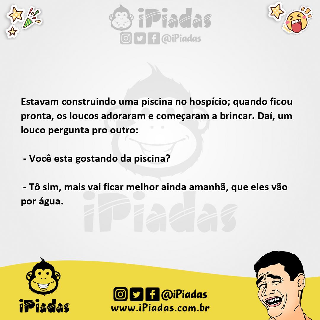 Ilustração da piada A Piscina no Hospício no iPiadas